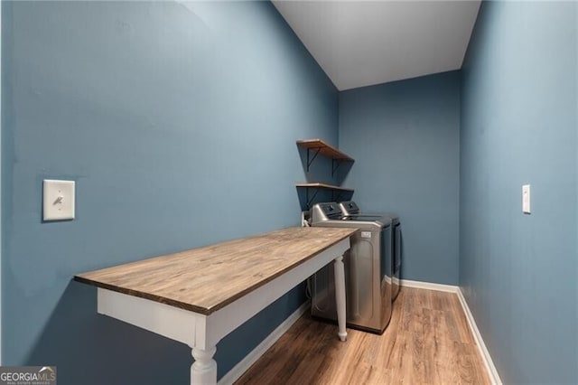 2772 Hillgrove Dr, Dacula, GA 30019 - washroom with wood finished floors, independent washer and dryer, and an office area