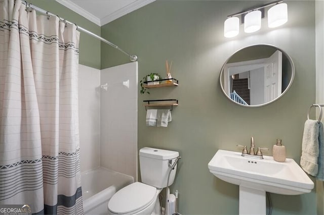 2772 Hillgrove Dr, Dacula, GA 30019 - full bath with crown molding and shower / bath combo