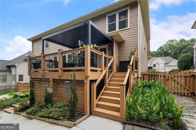 2772 Hillgrove Dr, Dacula, GA 30019 - rear view of property with stairs and a wooden deck