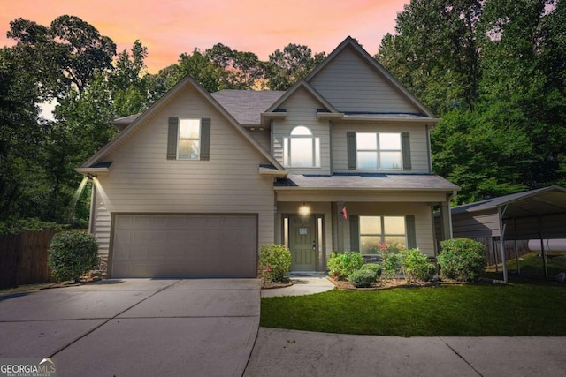255 Hamilton Dr, Newnan, GA 30263 - view of front of property featuring an attached garage and driveway