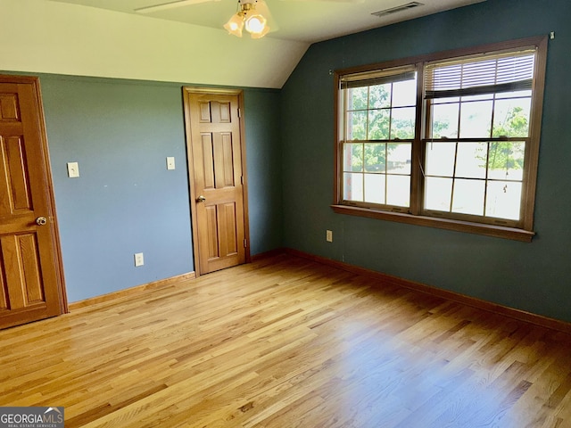 4494 Anderson Hwy, Hartwell, GA 30643 - unfurnished room with ceiling fan, light wood-style floors, and lofted ceiling