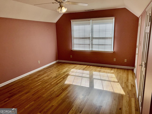 4494 Anderson Hwy, Hartwell, GA 30643 - additional living space with ceiling fan, vaulted ceiling, and wood finished floors