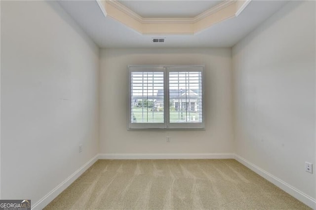 3411 Lindenridge Dr, Buford, GA 30519 - unfurnished room featuring a raised ceiling, crown molding, and carpet floors