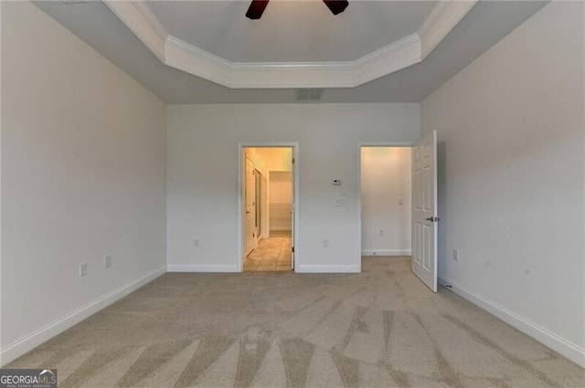 3411 Lindenridge Dr, Buford, GA 30519 - unfurnished bedroom featuring a raised ceiling, ornamental molding, and carpet floors