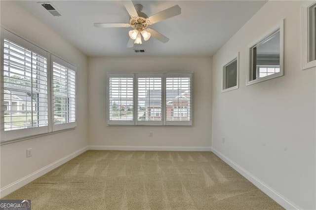 3411 Lindenridge Dr, Buford, GA 30519 - spare room with light carpet and ceiling fan