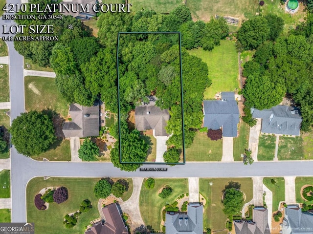 4210 Platinum Ct, Hoschton, GA 30548 - aerial perspective of suburban area featuring property boundaries highlighted