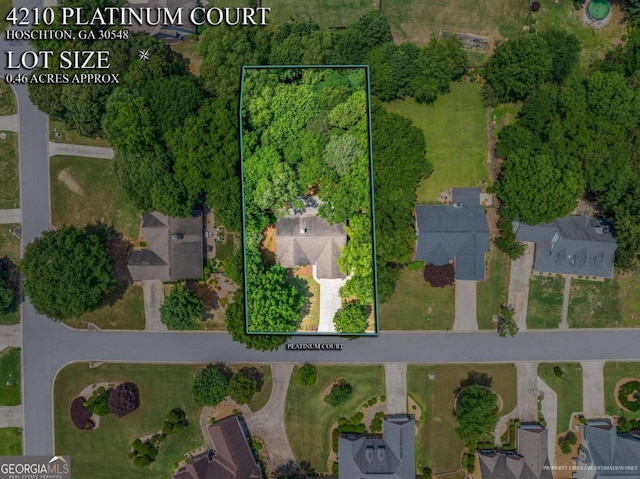 4210 Platinum Ct, Hoschton, GA 30548 - aerial view of residential area with property parcel outlined