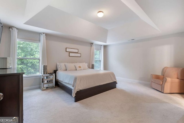 2307 Loughridge Dr, Buford, GA 30519 - carpeted bedroom with a raised ceiling and multiple windows