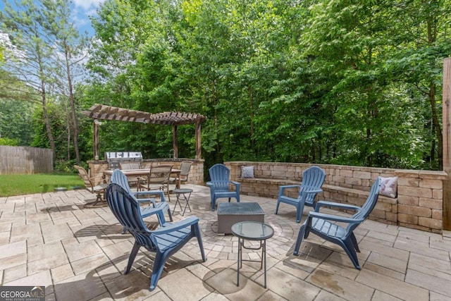 2307 Loughridge Dr, Buford, GA 30519 - view of patio featuring area for grilling and a pergola