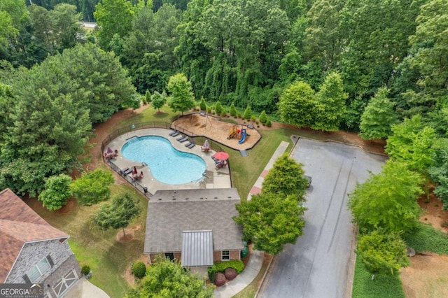 2307 Loughridge Dr, Buford, GA 30519 - bird's eye view of a pool area