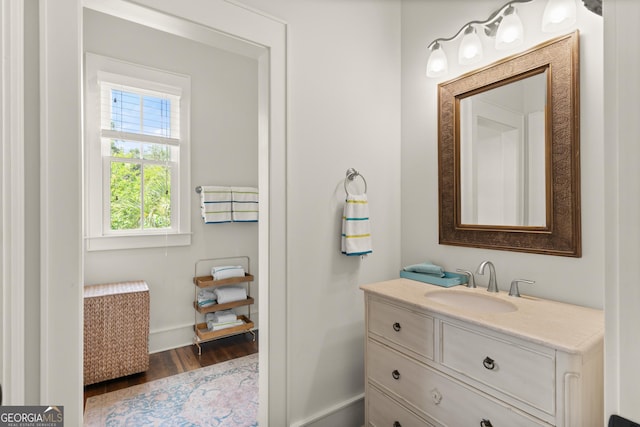 31 Frederica Oaks Ln, Saint Simons, GA 31522 - bathroom with vanity and wood finished floors