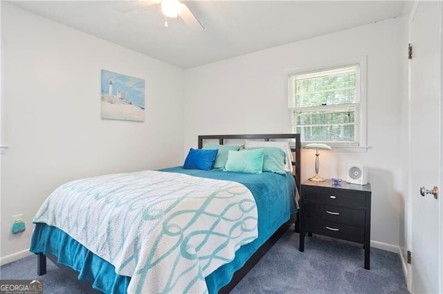 6381 Lakeview Dr, Buford, GA 30518 - bedroom with carpet floors and ceiling fan