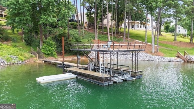 6381 Lakeview Dr, Buford, GA 30518 - dock with stairs and a water view