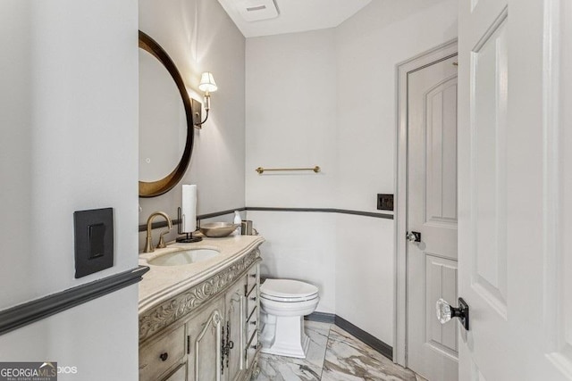 3835 Hickory Branch Trl, Suwanee, GA 30024 - half bath with marble look tiles and vanity