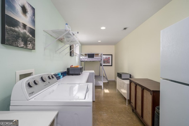 40 Pond Path, Ellijay, GA 30536 - laundry area with washing machine and dryer and recessed lighting