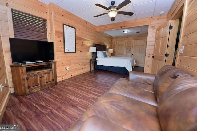 73 Rosiey Ln Unit 356, Blue Ridge, GA 30513 - bedroom featuring wooden walls and wood finished floors