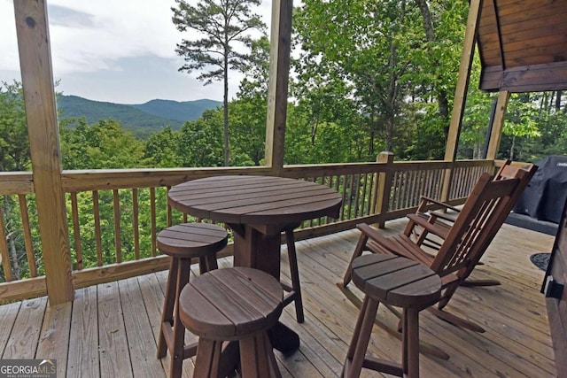 73 Rosiey Ln Unit 356, Blue Ridge, GA 30513 - wooden deck with a mountain view