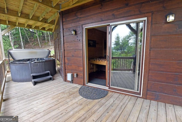 73 Rosiey Ln Unit 356, Blue Ridge, GA 30513 - wooden deck with a hot tub