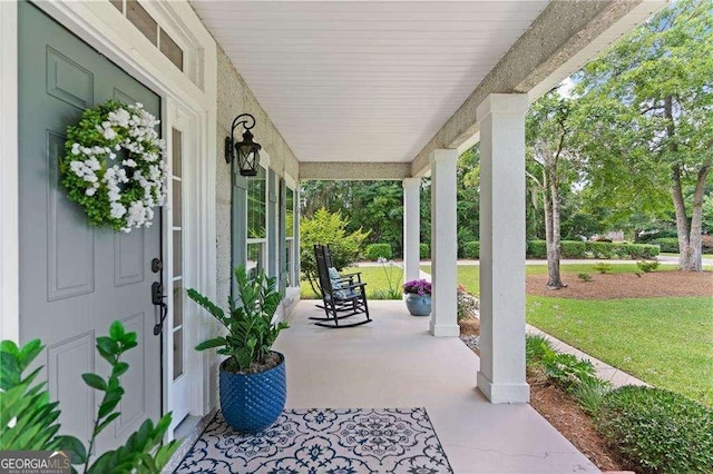 162 Drakes Lndg, Brunswick, GA 31523 - covered porch with a yard