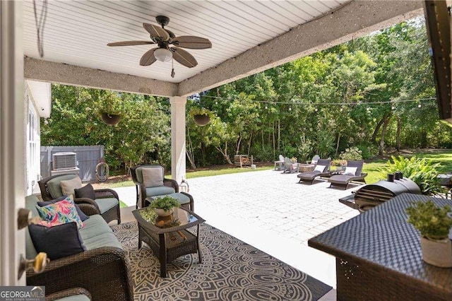 162 Drakes Lndg, Brunswick, GA 31523 - view of patio / terrace with a ceiling fan and outdoor lounge area