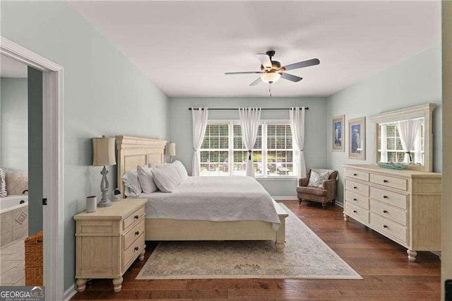 162 Drakes Lndg, Brunswick, GA 31523 - bedroom featuring dark wood finished floors and a ceiling fan