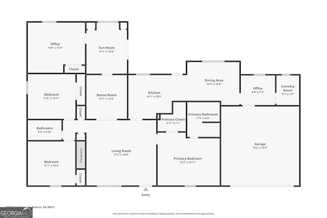 2090 Blackberry Ln, Auburn, GA 30011 - view of floor plan / room layout