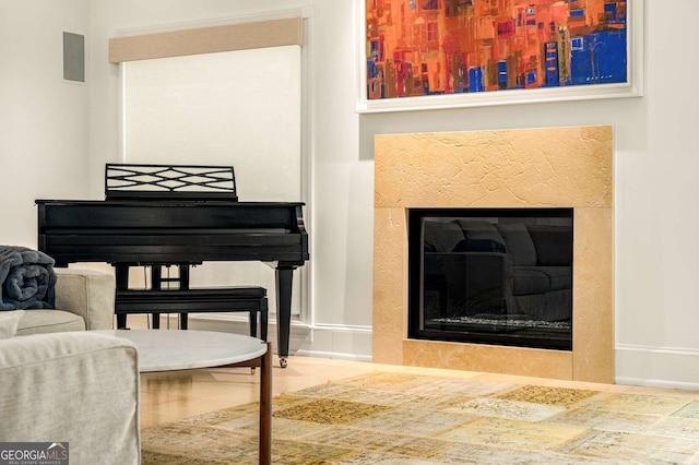 4569 Fountain Dr, Marietta, GA 30067 - sitting room featuring a glass covered fireplace and baseboards