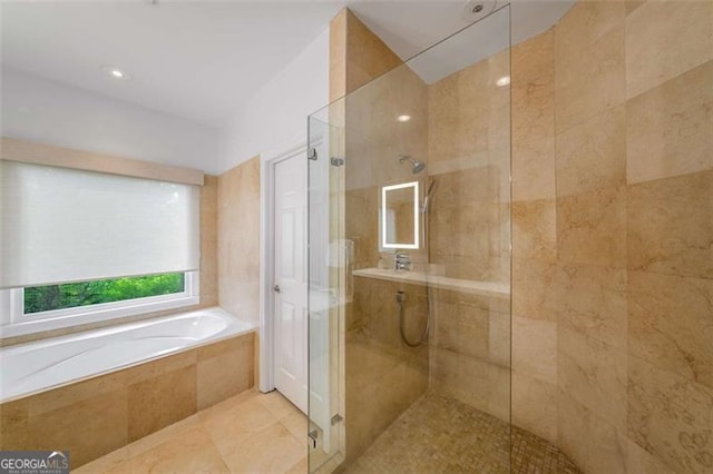 4569 Fountain Dr, Marietta, GA 30067 - full bath featuring walk in shower and a garden tub