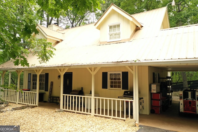 317 Running Deer Rd, Cleveland, GA 30528 - view of front of property with a metal roof and a chimney