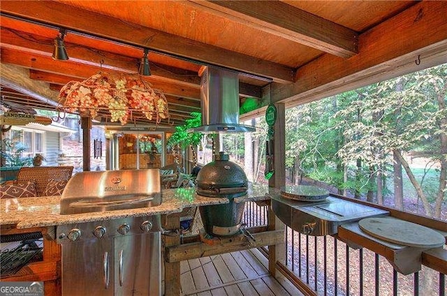 186 Wolverine Dr, Waleska, GA 30183 - exterior space featuring beam ceiling