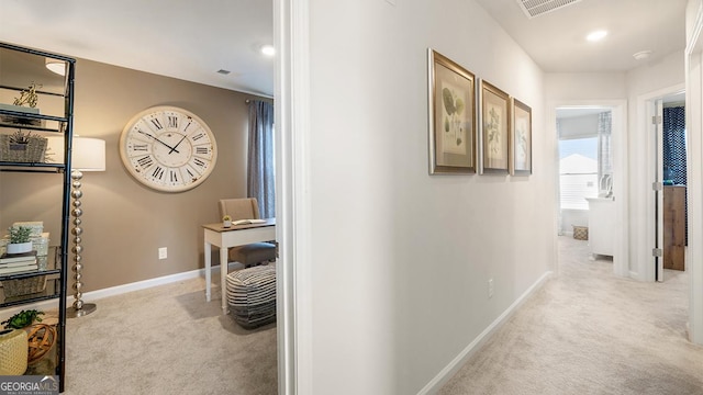 11893 Aukerman Way, Hampton, GA 30228 - corridor with carpet and a desk