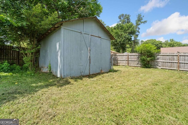 58 6th Ave W, Dallas, GA 30157 - view of shed featuring a fenced backyard