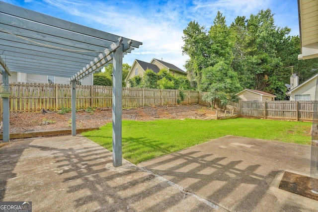 375 Shadetree Ln, Lawrenceville, GA 30044 - fenced backyard with a patio area and a pergola