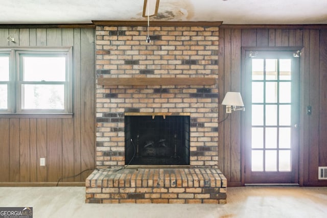 4714 Darlene Way, Tucker, GA 30084 - detailed view of wooden walls and a brick fireplace