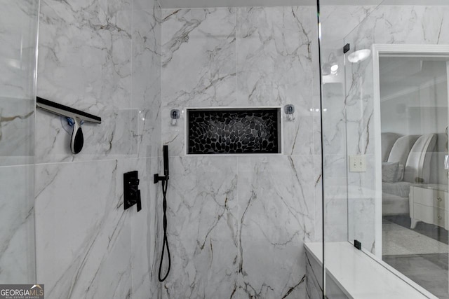 2410 Melton Common Dr, Dacula, GA 30019 - bathroom with a marble finish shower