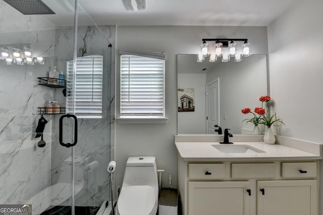2410 Melton Common Dr, Dacula, GA 30019 - bathroom with a marble finish shower and vanity