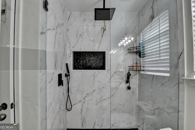 2410 Melton Common Dr, Dacula, GA 30019 - bathroom featuring a marble finish shower