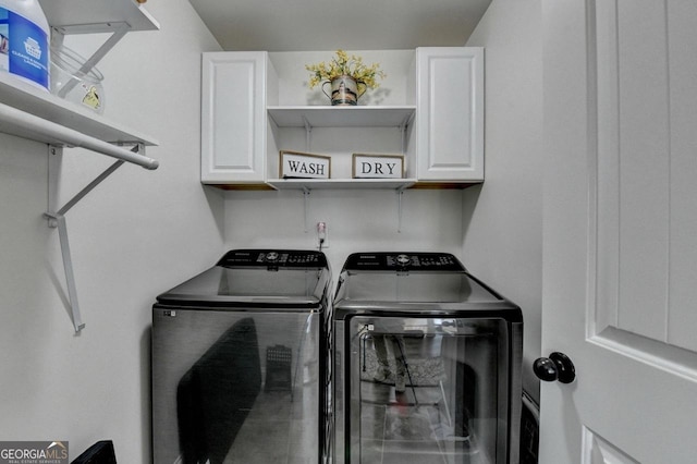 2410 Melton Common Dr, Dacula, GA 30019 - laundry area with cabinet space and separate washer and dryer