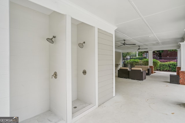 11302 Musette Cir, Alpharetta, GA 30009 - view of patio featuring ceiling fan