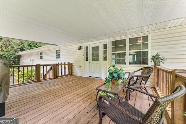 665 Center Of The World Rd, Canon, GA 30520 - view of wooden deck