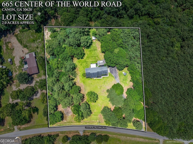665 Center Of The World Rd, Canon, GA 30520 - aerial overview of property's location with property boundaries highlighted