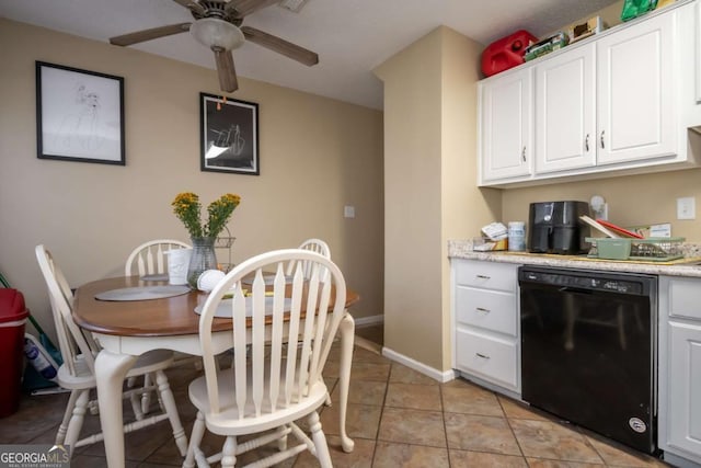 2165 Milledge Ave Unit F4, Athens, GA 30605 - dining area featuring a ceiling fan and light tile patterned floors