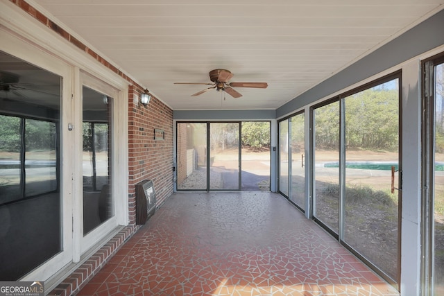 105 Skyline Dr, Barnesville, GA 30204 - unfurnished sunroom featuring ceiling fan and healthy amount of natural light