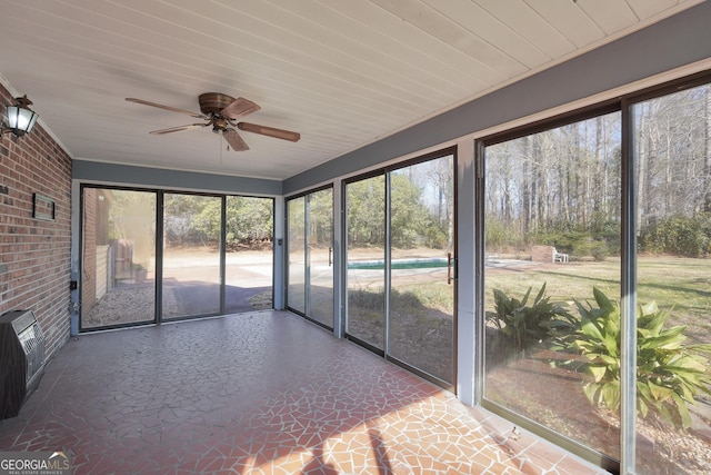 105 Skyline Dr, Barnesville, GA 30204 - unfurnished sunroom featuring a ceiling fan and plenty of natural light