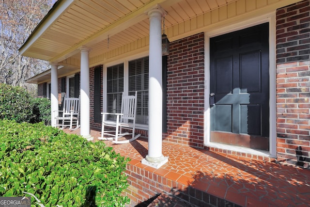 105 Skyline Dr, Barnesville, GA 30204 - entrance to property with a porch and brick siding