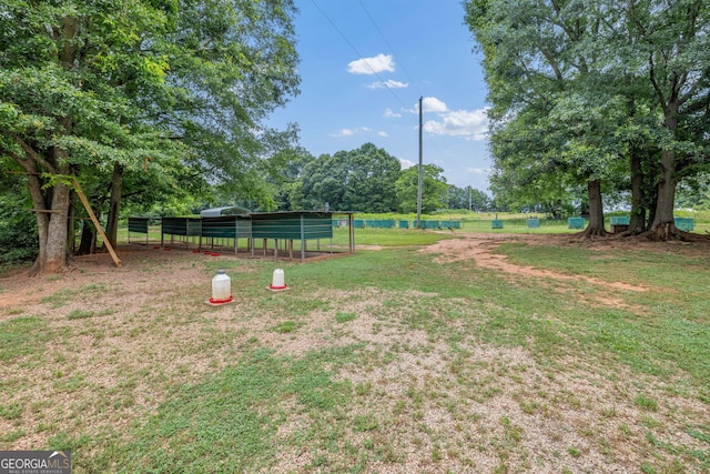 319 Aderhold Rd, Carnesville, GA 30521 - view of green lawn featuring exterior structure and an outbuilding