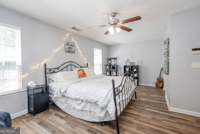 183 Venture Path, Hiram, GA 30141 - bedroom featuring wood finished floors, multiple windows, and a ceiling fan