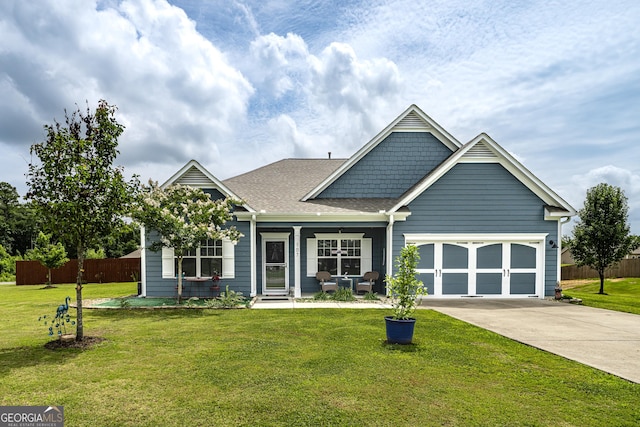 107 Topaz St, Calhoun, GA 30701 - craftsman-style home with driveway, a garage, covered porch, and roof with shingles