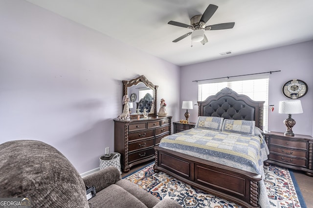 107 Topaz St, Calhoun, GA 30701 - bedroom with ceiling fan and dark wood-style flooring