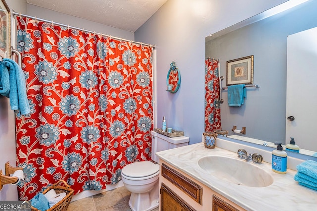 44 Twiggs Cor, Peachtree City, GA 30269 - bathroom featuring vanity, tile patterned flooring, and curtained shower